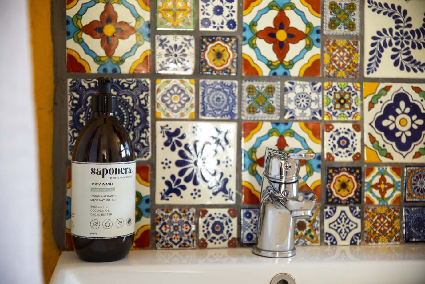 Mosaic tiles at Nova's bathroom